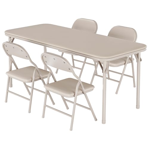 GAOMON 5 Piece Set Folding Table and Chairs Set for Boys and Girls