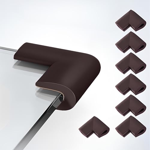 Image of KidDough Baby Proofing Corner Guards, Corner Protector for Sharp Edges, Table Corner Protector for Baby Safety (U Shape Brown)