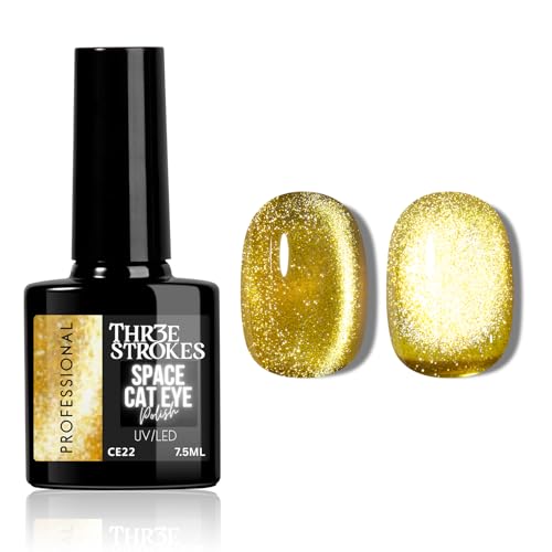 Image of THR3E STROKES 9D Glitter Cat Eye Gel Magnetic Nail Polish Art Manicure DIY at Home Soak Off UV Gel 7.5ML (ce22, 7.5ML)