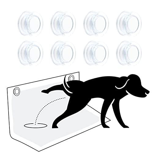 MEWTOGO 8 Pack Wall Magnet Pee Pad Holder for Dogs- Potty Training Pad Holder for Leg-Lifting with Strong Adhesive and Magnets for Indoor Any Size Dogs House Wall
