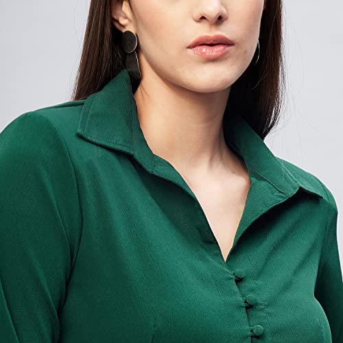 Image of Carlton London Women's Polyester Solid Regular Fit Shirt