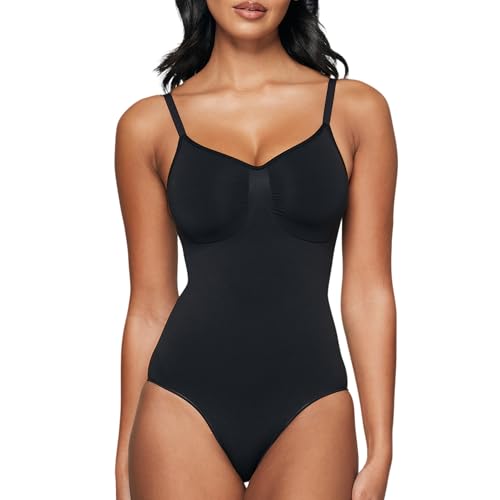 Benassie Women's Shapewear Bodysuit Tummy Control Body Shaper Seamless Sculpting Snatched Waist Body Suit