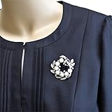 TASKA TASKA ブローチ セレモニー パール 真珠 ゴールド シルバー 花 リボン 胸飾り (パールリーフ)