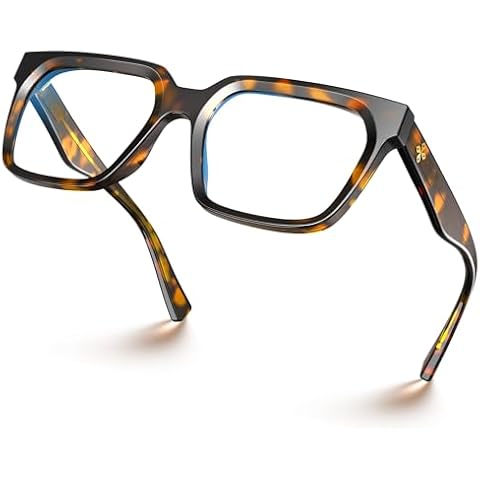 VISOONE Rectangle TR90 Blue Light Blocking Glasses Computer Eyewear with Preppy Look for Women and Men Cougar Cover