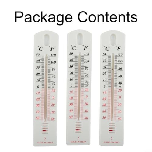 Vielseitiges analoges Thermometer für Raumgarten Fahrenheit- und Celsius-Messungen, Leicht zu lesen, Ihrem Keller, Balkon, Küche, Schlafzimmer, Büro, Badezimmer, weiß, Kunststoff – Bild 3