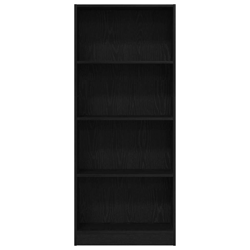 Bücherregal Schwarz Eichen-Optik aus Holzwerkstoff 60 x 24 x 143 cm mit Brettern für Wohnzimmer, freistehend, langlebig, praktisches Regal für Bücher und Deko, perfekt für Office oder Wand