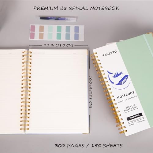 Carnet à spirale B5 de qualité premium couverture rigide verte durable - 2