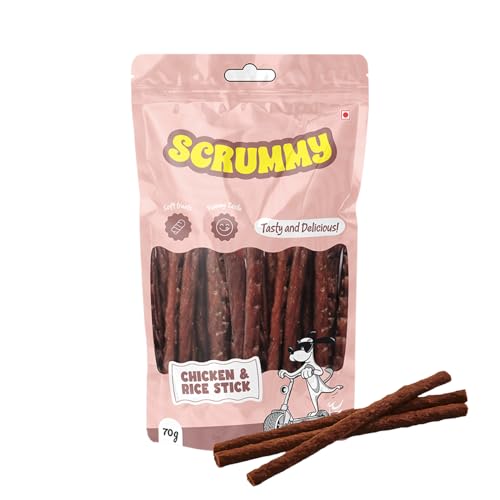 Image of Scrummy Chicken and Rice Stick Cuts Dog Treats, 70g Soft & Tasty Training Snacks | High Protein, Easy to Digest, Healthy Rewards for Puppies & Adult Dogs