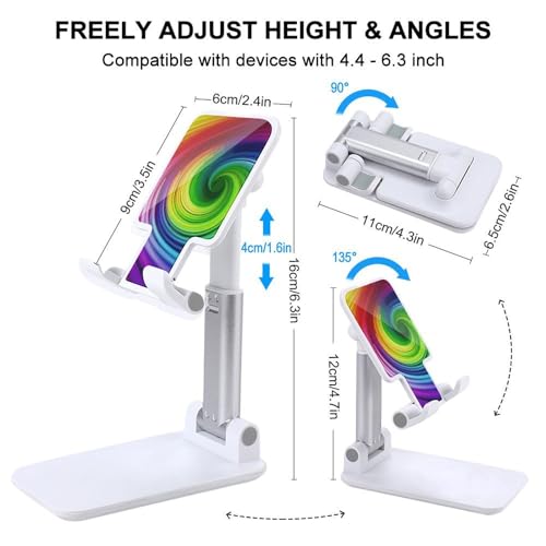 Support téléphone hauteur réglable double pliage station accueil blanche universelle