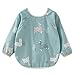 Happy Cherry Tablier Blouse de Peinture Enfant Bébé École Maternelle Bavoir Repas Étanche Tablier pur Fille Garçon 1-2ans Motif Alpaca Bleu