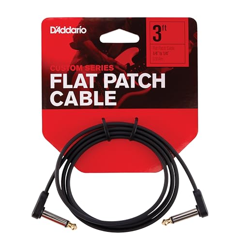 D'Addario Guitar Patch Cable - Pedalboard Cable - Custom Series - Geo Tip Plugs - 3 Ft - Right Angle Ends - Image 2
