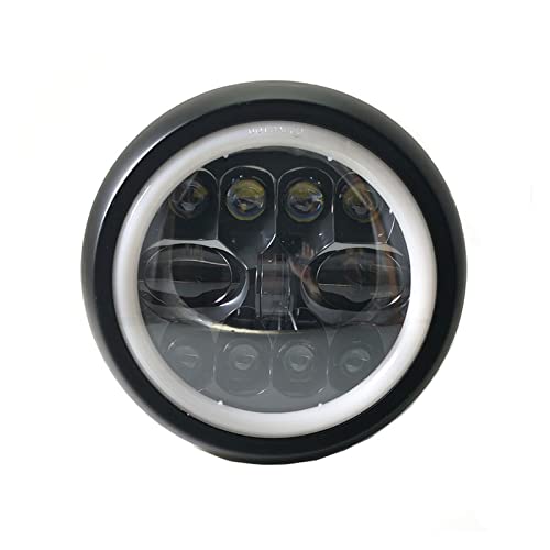 Phare LED 7'' moto universel 12V avec feu de croisement pour Cafe Racer - 3