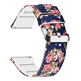 JIELIELE Compatible 22mm Wristbands, Silicone Watch Band Straps Accessory for Samsung Gear S3 Frontier/Classic/Gear 2 / Galaxy Watch 46mm / Fossil Q Wander/Huawei Watch GT (Dark Blue Rose, 22mm)