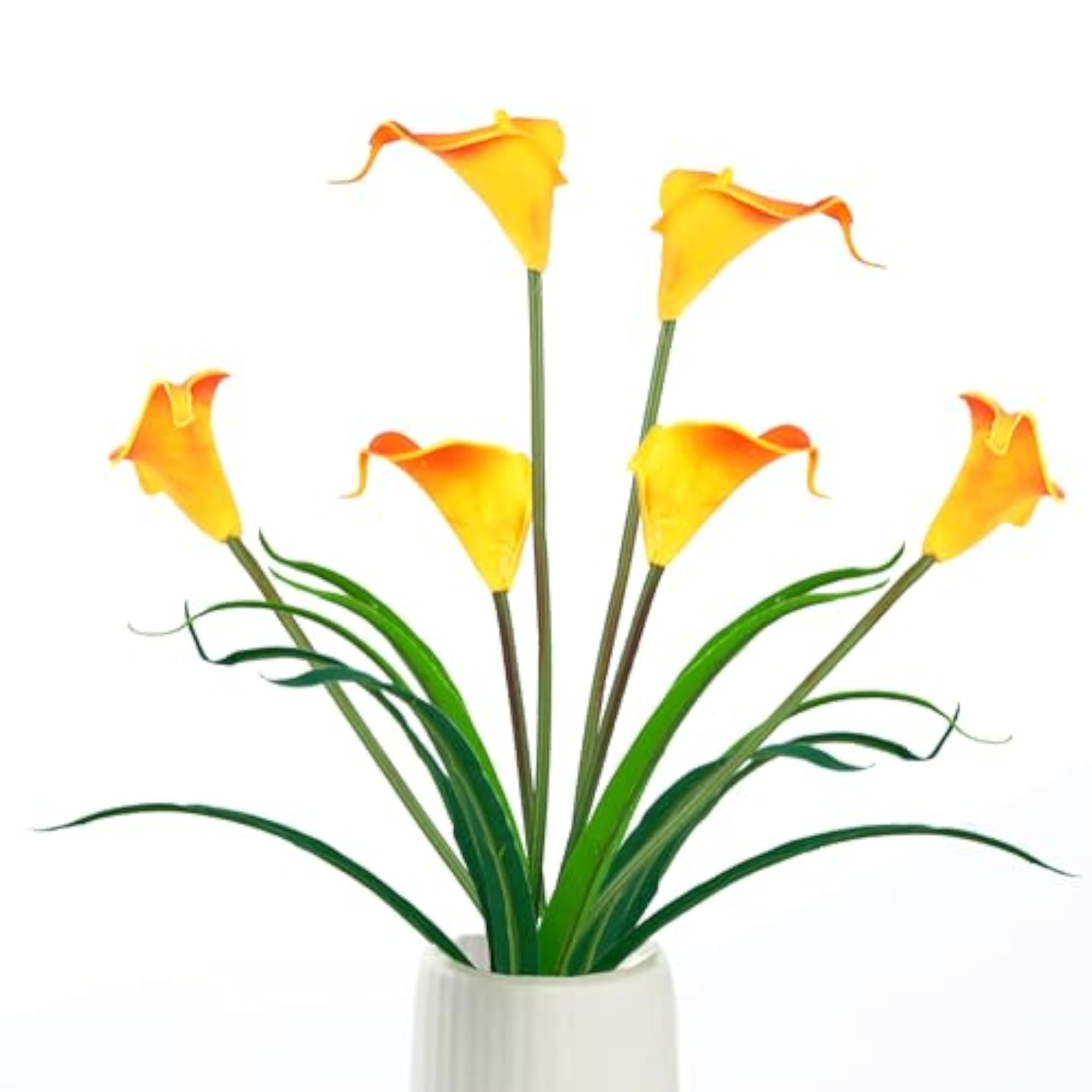 Artificial Three Headed Calla Lilly Bouquet, Orange