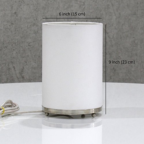 Craftter Textured Round Table Lamp for Home, Office- White Shade Metal Base Night Lamp- Decorative Desk Lamp for Bedroom, Kids Room, Bedside, 9X6 Inch, Pack of 1 - Image 5