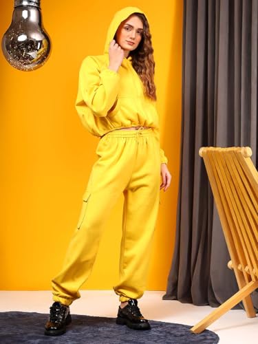 Image of KOTTY Women's Winter Set Wool Nightsuit for Women Soft & Cozy Full Sleeve Pants Set(Yellow,XL) KTTWINTERSET144XL