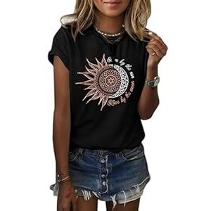 MaQiYa Womens Graphic Tees Summer Vintage Sho...