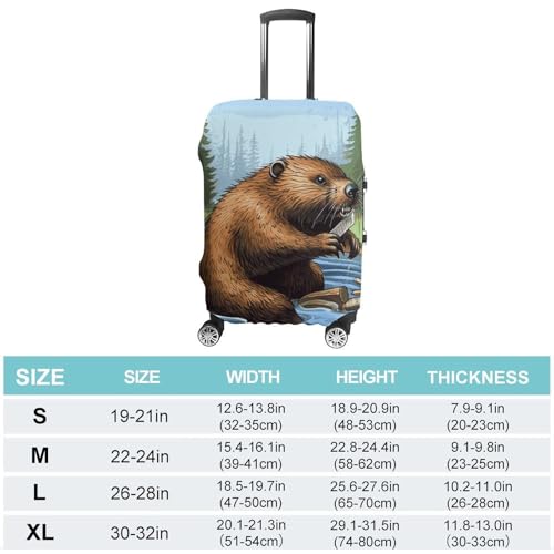 Travel Luggage Cover Elastic Suitcase Protector Anti-Scratch Washable Busy Beaver Cartoon Luggage Sleeve Tsa Approved Carry on Covers Baggage Cover Fits 18-32 Inch Luggages2