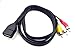 USB to 3RCA Cable, Haokiang 5 Feet/1.5m USB 2.0 Female to 3 RCA Male Jack Splitter Audio Video AV Composite Adapter Cord Cable (USB F/3RCA M)