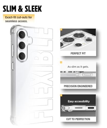 Image of WOW IMAGINE Clear Back Cover Case for Samsung Galaxy S24 FE 5G | Shockproof Soft TPU Case | Cushioned Edges for Ultimate Protection Back Cover Case - Transparent