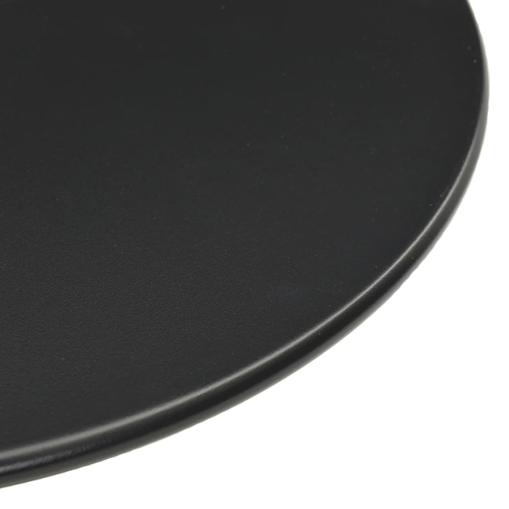 Tavolo da giardino rotondo nero, 50 x 72 cm, in acciaio resistente alle intemperie, per giardino, terrazza, balcone, esterno, salvaspazio, stabile, facile da pulire, ideale per picnic, lounge