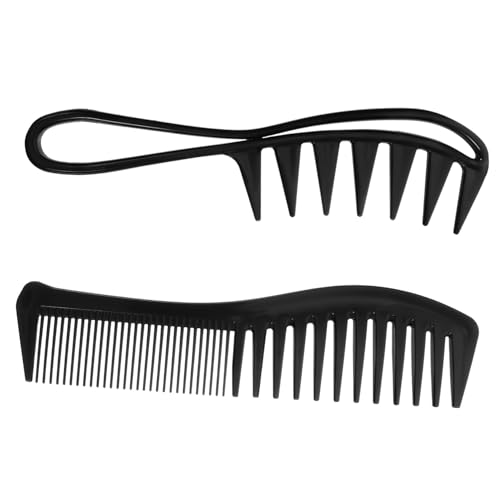 MOTHNUR 4 piezas Peines de Dientes Anchos Juego para Estilismo Profesional Herramientas de Peluquería Unisex para Desenredar y Moldear Cabello y Rizado Familiar y Salón