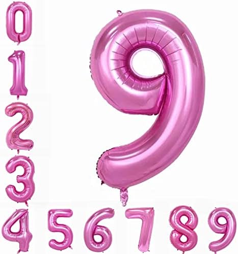 ASMFUOY 40 Inches Number Foil Balloon Jumbo Digital Helium Balloons for Boy Girl Kids Birthday Party Wedding Ceremony Decorations(1, Silver)