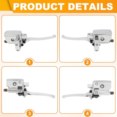 Triumilynn Universal 1" 25mm Brake Master Cylinder Lever Motorcycle Replacement for Honda Yamaha Suzuki Kawasaki Hydraulic Clutch Brake Goldwing Left & Right Set (Chrome)