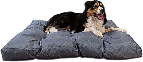 bananair Coussin/Pouf pour Chien Confortable - Lit/Matelas pour Chien Disponible en 4 Tailles et 2 Coloris - Tapis et Accessoire pour Chien - Fabriqué en France (Coussin 125 x 110 x 15 cm, Gris)