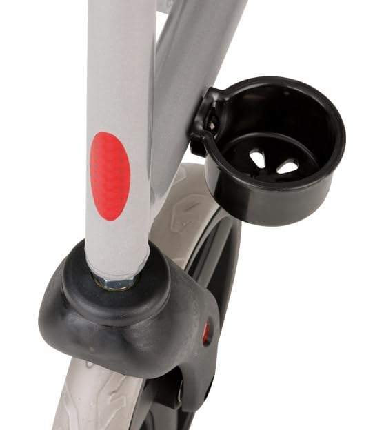 Bischoff & Bischoff RL-Smart ST Deambulatore pieghevole - Deambulatore leggero per interni ed esterni, carrello da passeggio con tasca rimovibile e supporto per bastone, argento