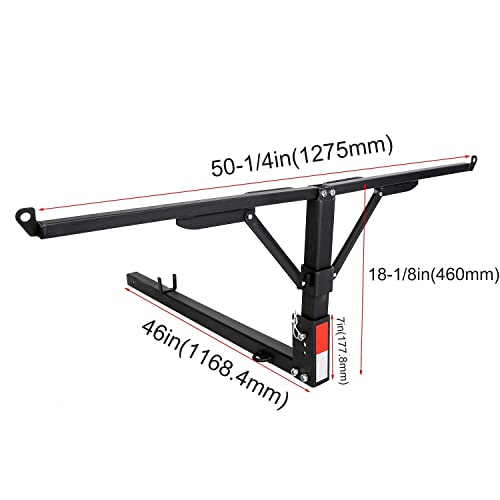 Ecotric Foldable Pick Up Truck Bed Hitch Extender Extension Rack Canoe Boat Kayak Lumber W/Flag #TOP5