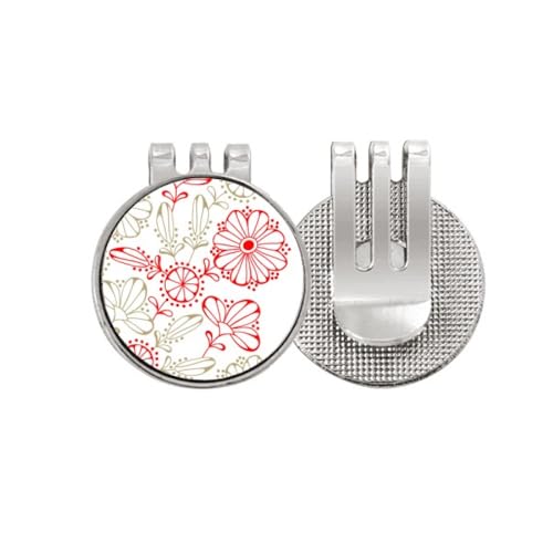 Marcador para pelotas de golf flores rojas esmaltadas accesorio de golf decorativo y magnético