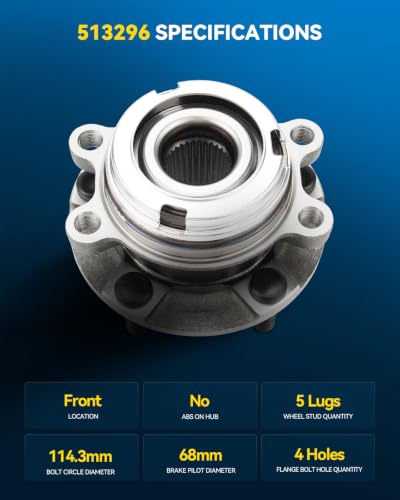 Image of PHILTOP 513296 x2 Front Wheel Bearing Hub Assembly for Nissan Altima