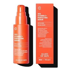 Allies of Skin 35% Vitamin C Extra Strength Serum | Waterless Professional Grade Face Serum with Niacinamide | Highly Concentrated Formula to Plump & Firm Skin | Hydrating Anti-Aging Skincare | 1 oz
