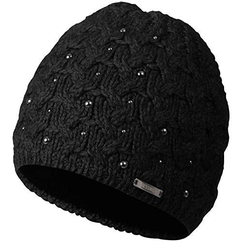 Preisvergleich Produktbild GIESSWEIN Mütze Roteck - Warm gefütterte Merino Beanie, Damen Strickmütze mit Fleece Innenfutter, Grobstrick Winter Cap