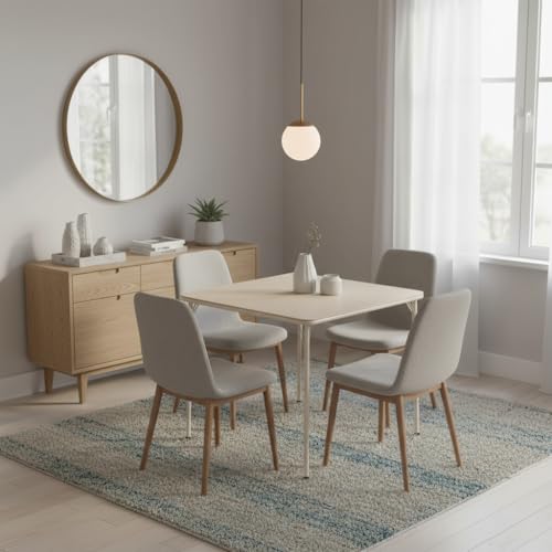 FurnitureR Klapptisch 86×86×71 cm, Stabiler Konferenztisch mit PVC-Oberfläche und Metallrahmen, Faltbarer Arbeitstisch für Büro, Seminar, Besprechung & Schulung, platzsparend verstaubar, Beige