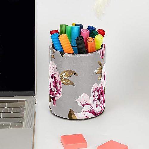 Pot à crayons pour bureau vintage grand format en cuir synthétique - 6