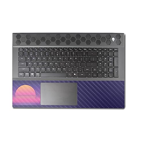 Image of MightySkins Carbon Fiber Skin Compatible with Alienware M18 R1 (2023) Full Wrap Kit - Synthwave Sunset | Protective, Durable Textured Carbon Fiber Finish | Easy to Apply | Made in The USA