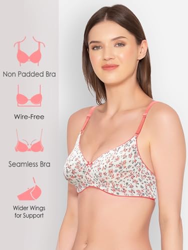 Image of Groversons Paris Beauty Women's Printed Everyday T-Shirt Bra, Comfortable, Non-Padded (BR126)