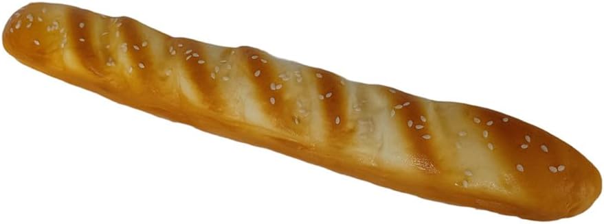 Artificial French Long Bread Loaf Prop, 18.5 inch Realistic Faux Simulation Bread Food Model, Lifelike Fake Dessert Cake Food Baguette Decor for Window Display Photo Photography Kitchen Decoration