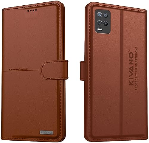 Image of KIVANO Realme 9 5G / Realme 8 5G / Realme 8S 5G / Realme Narzo 30 5G Flip Cover | Leather Finish | Inside Pockets & Inbuilt Stand | Shockproof Wallet Style Magnetic Closure Back Cover Case