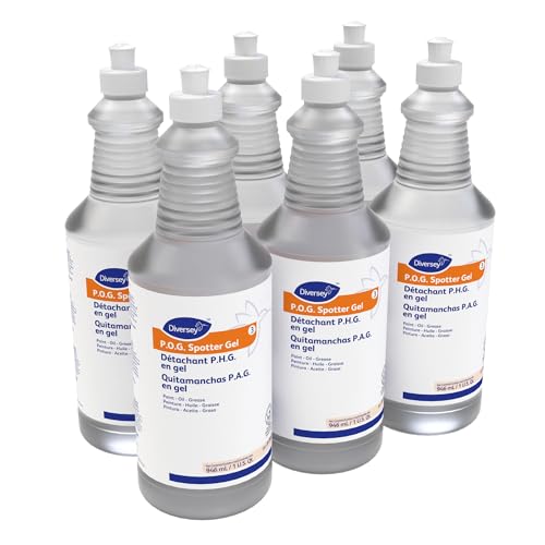 Diversey 913888 P.O.G Paint, Oil and Grease Spotter Gel, Professional Carpet Spot Remover, Ready-to-Use Squeeze Bottle, 32-Ounce (Pack of 6)