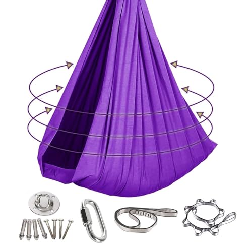 Indoor Hängematte, ultraleichte tragbare Schaukel Outdoor, geeignet für Schlafzimmer, Balkone, Innenhöfe oder Camping, komplett mit allem Zubehör(Lila)