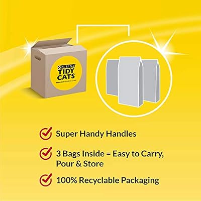 Purina Tidy Cats Clumping Cat Litter, 24/7 Performance, Clay Cat Litter, Recyclable Box - (Pack of 3) 13.33 lb. Bags