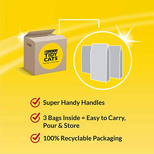 Purina Tidy Cats Clumping Cat Litter, 24/7 Performance, Clay Cat Litter, Recyclable Box - (3) 13.33 Lb. Bags #TOP1