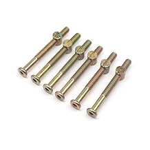 6-Pack M8 x 80mm Hex Socket Cap Screw Crib Bolt Allen Head and Furniture Barrel Nut, Zinc Plated, Crib Screws
