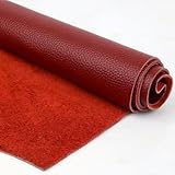 ADAOQIN Cabecero de sofá de Piel de Vacuno de Color Rojo Oscuro, Tela de Cuero.