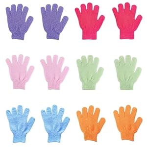 Longco Peeling-Bad-Handschuhe, 6 Farben, 12 Stück