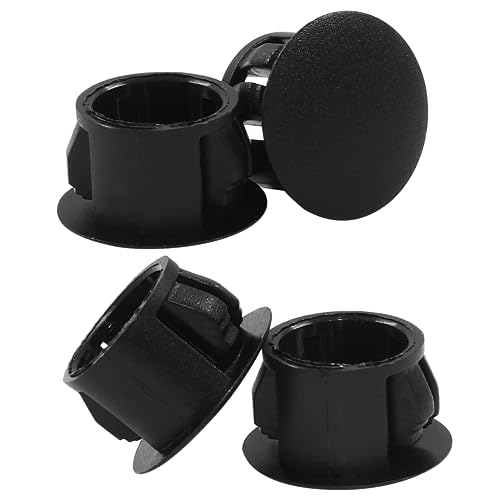 Image of Hitefu 30PCS Plastic Hole Plugs, 1 /2-Inch (13mm) Black Flush Type Panel Plugs for Furniture and Fencing Post, Ideal for Cabinet and Screw Hole Covering