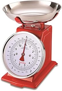 Terraillon Kitchen Scales, Manual Tare, Large Dual Dial, Stainless Steel Bowl, 5 kg Capacity, TRAD 500 Dual Dial, Cream